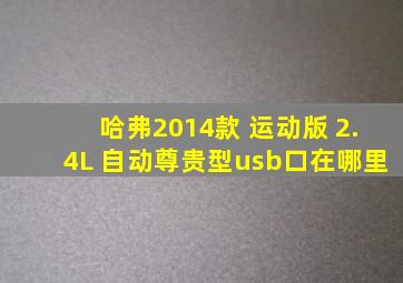 哈弗2014款 运动版 2.4L 自动尊贵型usb口在哪里